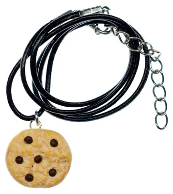 Produktbild von Cookie Kette Keks Miniblings Halskette Chocolate Chips Kekse Schokolade Leder