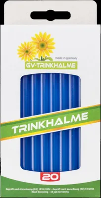 Produktbild von Mehrwegtrinkhalm aus -Kunststoff, 140 mm, blau, 20 Stück