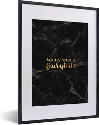 Produktbild von MuchoWow® Gerahmtes Poster Zitate - Sprichwörter - Gold - Marmor 30x40 cm - Poster mit Schwarzem Bilderrahmen Wandposter Rahmen Foto Bilder - Wandposter Schlafzimmer