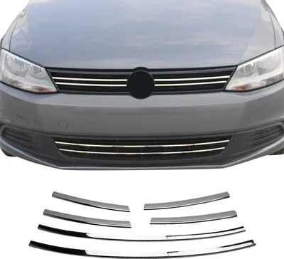 Zdjęcie produktu dla Listwy osłony chłodnicy Listwy osłony chłodnicy do VW Jetta 2010-2014 stal nierdzewna srebrna 6szt