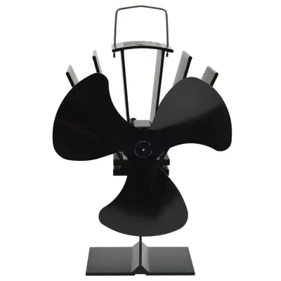 Produktbild von vidaXL Ofenventilator Wärmebetrieben 3 Blätter Schwarz
