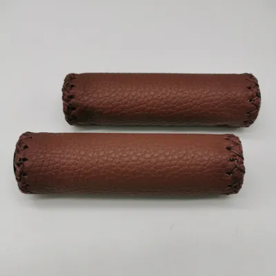 Produktbild von Jet Fahrradgriffe VINTAGE Dunkelbraun Lenkergriffe Schaumstoff Kunstleder Leder-Optik vernäht mit Endstopfen