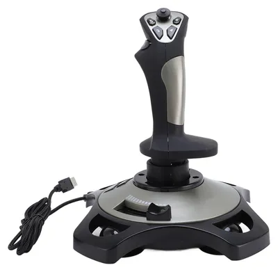 Image de Manette de simulation de vol USB filaire avec vibration et accélérateur pour Win 7 8 10 11