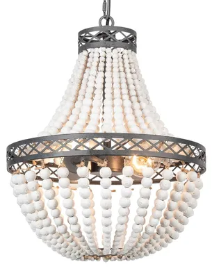 Image de Suspension en bois de style bohème, douille E27, idéale pour diverses pièces