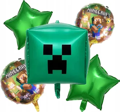 Produktbild von Minecraft Creeper Folienballon-Set, 5 Stück + Luftballontube