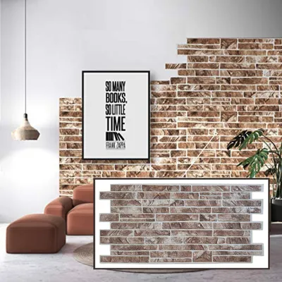 Produktbild von 3D-Wandpaneele PVC | Schiefer Optik | Brauner Schieferstein - 1 Platte - 0.5 m² | Für Wohnzimmer, Küche & Bad | Einfache DIY-Montage