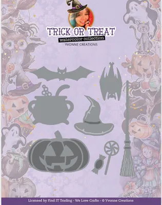Produktbild von Stanzschablone - Yvonne Creations - Trick or Treat - Happy Halloween
