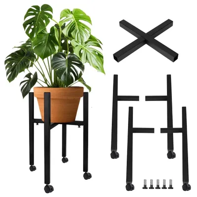 Productafbeelding van Planten tafel met 4 wielen van metaal