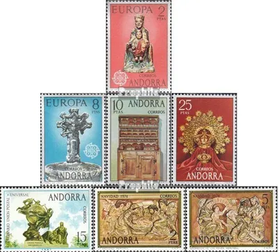 Produktbild von Briefmarken Andorra - Spanische Post 1974 Mi 88-94 (kompl.Ausg.) Jahrgang 1974 komplett postfrisch Europa