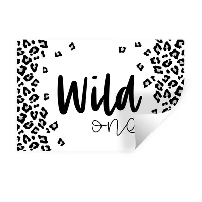 Obrázok produktu pre MuchoWow® Nálepka na stenu - Príslovia - Citáty - Wild one - 90x60cm - Samolepiaca a polohovateľná