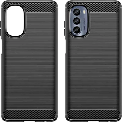 Zdjęcie produktu dla Carbon Case etui do Motorola Moto G62 5G elastyczny silikonowy karbonowy pokrowiec czarne