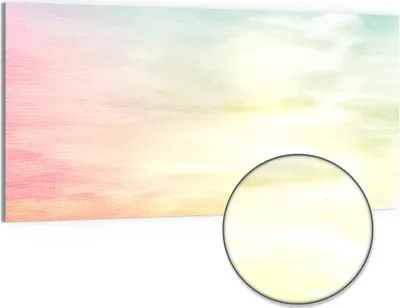 Produktbild von DEQORI Hybrid Leinwand Bild 100x50 cm 'Pastelliger Himmel' Wandbild Glas flach modern