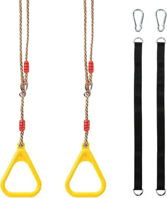 Produktbild von Famanu Trapeziumschaukel mit Turnringen - Gelb