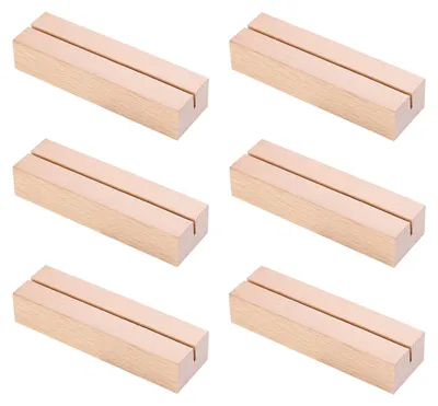 Holz-Kaarthalter, 6 Stück, Buchenholz, Tischkartenhalter, stabil