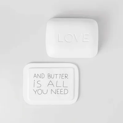 Produktbild von räder Guten Morgen Porzellan Butterdose Love and Butter Weiß 14,5 cm 17918