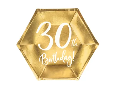 Image de Pappteller 30ème anniversaire ! set de 6 pièces en or de 20cm