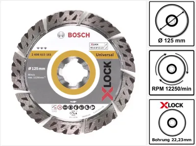 Immagine prodotto di Bosch disco da taglio diamantato X-LOCK 125 x 22,23 mm Best for Universal ( 2608615161 )