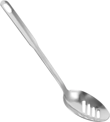 Produktbild von Tragbarer/leichter Edelstahl-Schlitzlöffel, ergonomisch für Obst/Desserts/Salate in der Buffetküche
