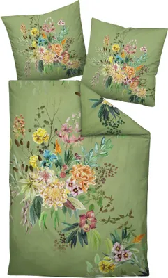 Produktbild von Janine Design Mako-Satin Bettwäsche-Garnitur modern art S 42121 Farbe salbeigrün-06 Größe 135x200 + 80x80cm