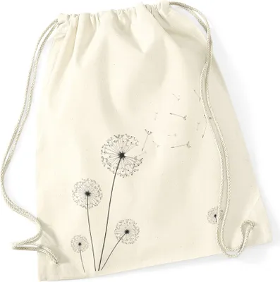 Produktbild von Turnbeutel Pusteblume Blume Hipster Beutel Tasche Jutebeutel Dandelion Gymsac
