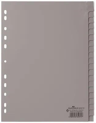 Obrázok produktu pre Durable 6443 10 záložiek - PP, prázdne, sivé, A4, 20 listov