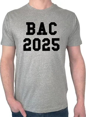 Produktbild von Huuraa Herren T-Shirt BAC 2025 Abschluss Frankreich M Sport Grey Bio Baumwolle Fairtrade Herrenshirt Geschenkidee