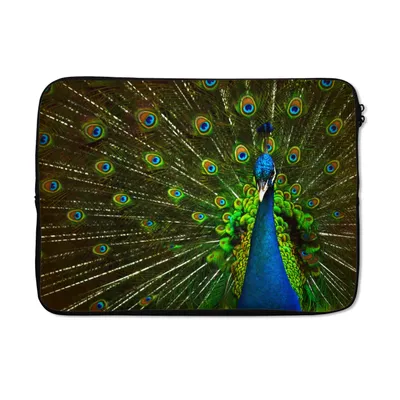 Produktbild von MuchoWow® Laptop Hülle 13 Zoll Pfau - Federn - Muster - Blau Laptoptasche - Laptophülle - Sleeve - Rundumschutz