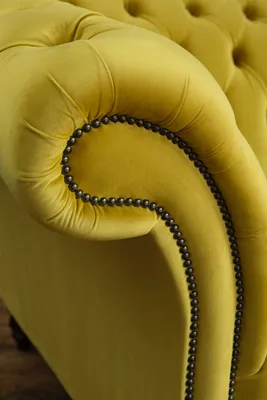 Produktbild von Gelbe Textil Chesterfield Sofa Couch Polster Stoff Leder Couchen Neu 3 Sitzer