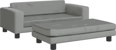 Produktbild von vidaXL Hundebett mit Verlängerung Hellgrau 100x50x30 cm Samt