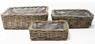 Produktbild von Aufbewahrungskorb Rattan W31D24H9Cm Grau Van der Leeden