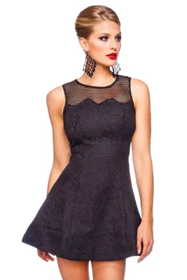 Produktbild von Minikleid 13516 Partykleid Sommerkleid Clubkleid Cocktailkleid A-Linien, schwarz, Gr. XS