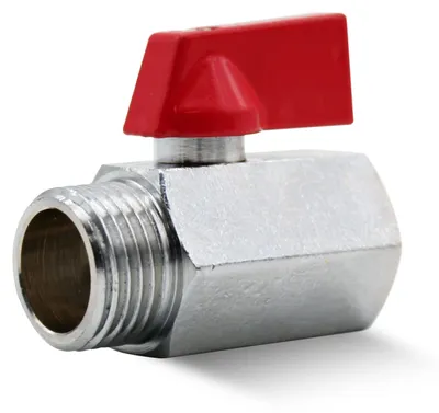 Productafbeelding van Mini-kogelkraan | rood | 3/8" | M - F | Verchroomd Messing