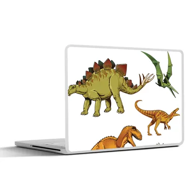 Produktbild von MuchoWow® Laptop Aufkleber Sticker Cover Dinosaurier - Zeichnung - Jungen - Kinder 40x30 cm - Laptop Dekoration - Selbstklebend