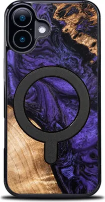 Image de Housse en bois pour iPhone 17, Bewood Unique Violet pour MagSafe