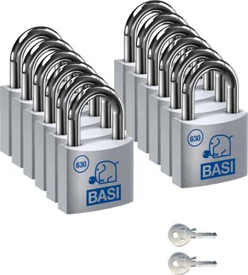 Produktbild von BASI - Vorhangschloss - SET - 12x VHS 630 - 50 mm - Gleichschließend Nr. 5003 - 12x6300-5001-5003