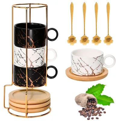 Produktbild von Set mit 4 Keramiktassen für Kaffee