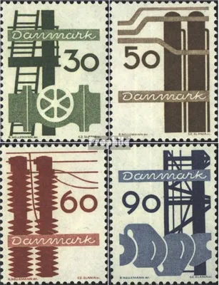 Produktbild von Briefmarken Dänemark 1968 Mi 470-473 (kompl.Ausg.) postfrisch Dänische Industrie