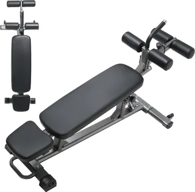 Image de Banc de musculation, banc incliné avec poignée pour crunch inversé, 4 réglages de hauteur, acier robuste, capacité de 453 kg, pour les entraînements à domicile, la musculation, les muscles du corps entier