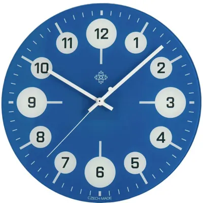 Produktbild von PRIM Wanduhr Marienkäfer Glas Blau Ø 290 mm Quarzuhrwerk