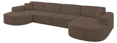Produktbild von ALTDECOR Ecksofa in U-Form  MARI-U2 - 388x171x79,5 cm  Braun -  Corner Sofa Bett Eckcouch Couch L-Form Wohnlandschaft  Cauchsofa