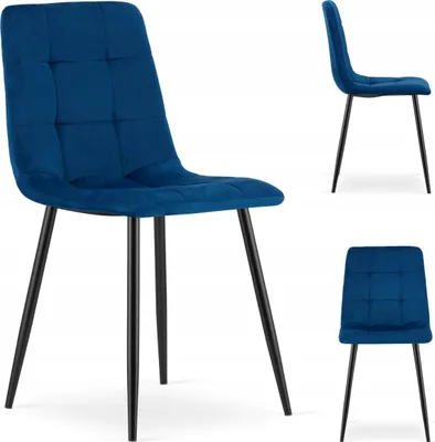 Zdjęcie produktu dla Krzesło Tapicerowane Welurowe Velvet Do Salonu Kuchni Jadalni Cube