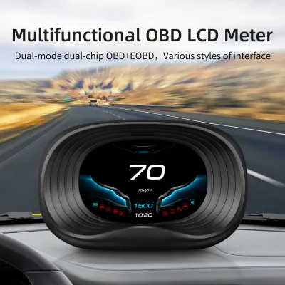 Produktbild von Digitaler OBDII-Tachometer, Auto-Head-Up-Display mit OBD-Schnittstelle, Geschwindigkeit, Spannung, einzelne Kilometeruhr, Wassertemperaturalarm