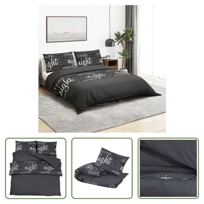 Produktbild von The Living Store Bettwäsche-Set Schwarz 140x200 cm Baumwolle