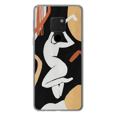 Produktbild von MuchoWow® Handyhülle Schutzhülle Hülle für Huawei P40 Lite Frau - Silhouette - Grau Silikon Softcase Handy Hülle - Handy