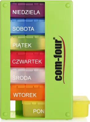 Produktbild von COM-FOUR® Medikamentendosierer auf POLNISCH - Medikamenten-Box für 7 Tage - 3 Fächer - Pillendose - Pillenbox - Tablettenbox - Wochendosierer zur Aufbewahrung [POLNISCH]