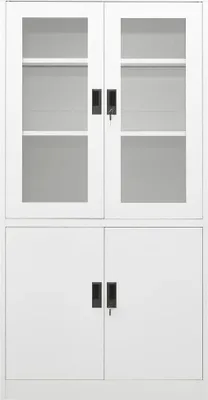 Produktbild von vidaXL Büroschrank Weiß 90x40x180 cm Stahl