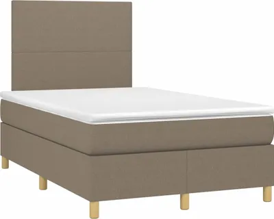 Produktbild von vidaXL Boxspringbett mit Matratze Taupe 120x190 cm Stoff