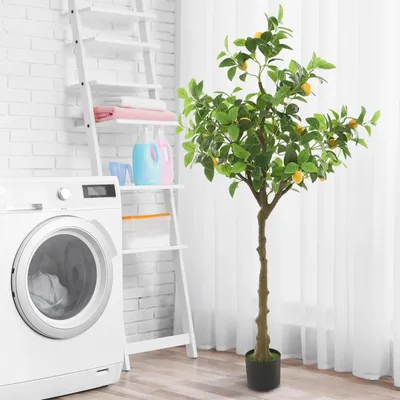 Image de Arbre de citron artificiel de 150 cm pour la décoration intérieure