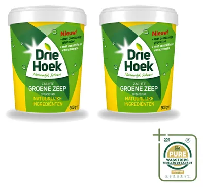 Produktbild von 2 x Driehoek Grüne Seife - Zarte Seife - 900 g - Vorratspackung - 2 Stücke