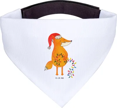 Produktbild von Mr. & Mrs. Panda Hunde-Halstuch Fuchs Weihnachten - Weiß - Geschenk, Hunde Halstuch, Weihnachtsmann, Nikolaus, Hundehalstuch, Winter, Tuch, Heiligabend, Hund
